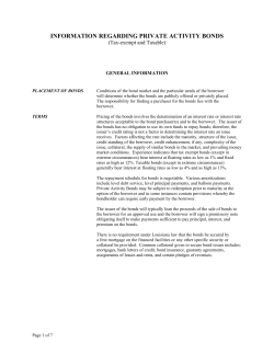General Information on Revenue Bonds