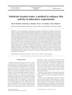 Substrate-treated water: a method to enhance fish activity in
