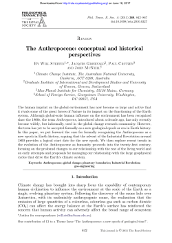 The Anthropocene: conceptual and historical perspectives
