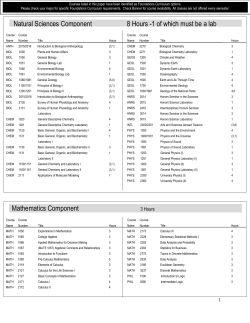 Natural Sciences Component 8 Hours