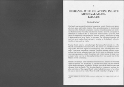 HUSBAND - WIFE RELATIONS IN LATE MEDIEVAL MALTA 1486