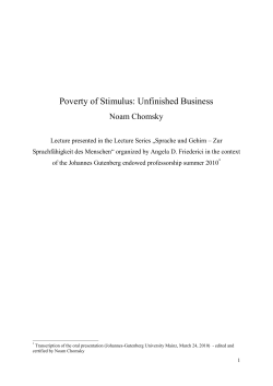 Poverty of Stimulus: Unfinished Business