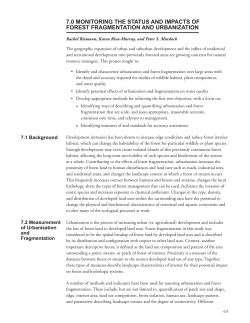 7.0 monitoring the status and impacts of forest fragmentation and