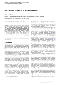 Gas chemical properties of heaviest elements
