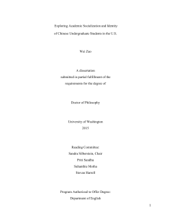 Exploring Academic Socialization and Identity of Chinese