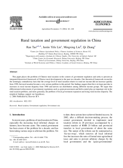 Rural taxation and government regulation in China