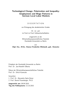 Technological Change, Polarization and Inequality: Employment