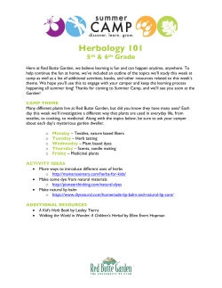 Herbology 101 Camp Overview 2017