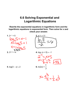 6.6 Solving Exponential and Logarithmic Equations