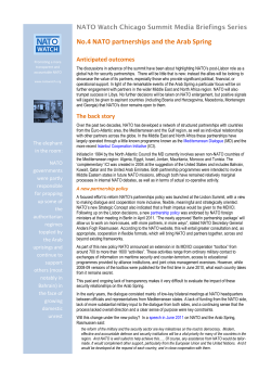 No.4 NATO partnerships and the Arab Spring