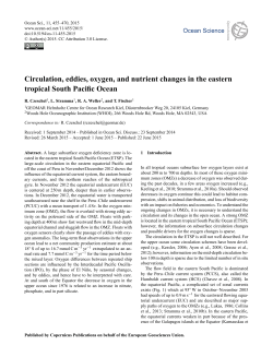 Circulation, eddies, oxygen, and nutrient changes
