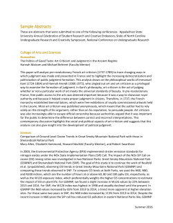 Sample Abstracts - Office of Student Research