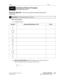 10.3 Quotient of Powers Property