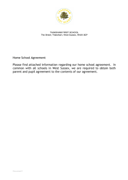 Home School Agreement - Thakeham First School