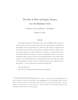 The Role of Debt and Equity Finance over the Business Cycle