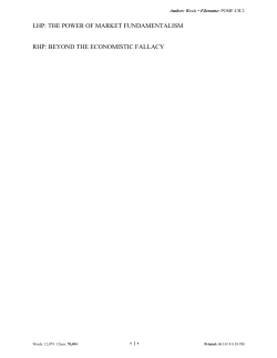 The Power of Market Fundamentalism: Karl Polanyi`s