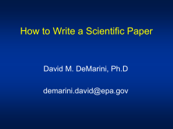 How to Write a Scientific Paper