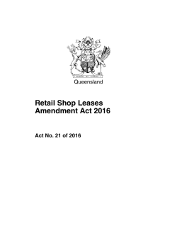 Retail Shop Leases Amendment Act 2016