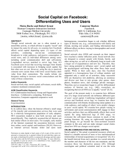 Social Capital on Facebook: Differentiating Uses