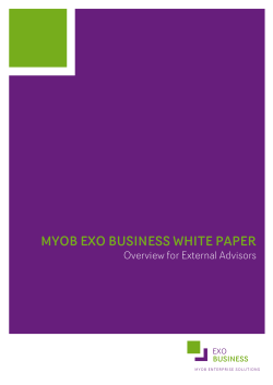 MYOB EXO Business &ndash; Overview for External