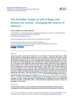 The Possible Utopia: A Gift of Hope and Reason for Action