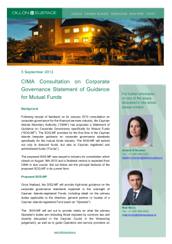CIMA Consultation on Corporate Governance Statement of