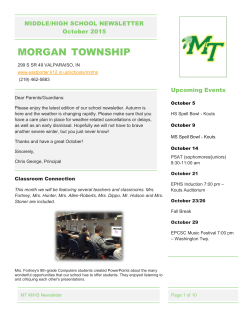 October - the East Porter County School Corporation