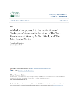 A Maslovian approach to the motivations of Shakespeare`s