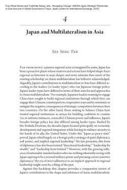 Japan and Multilateralism in Asia See Seng Tan