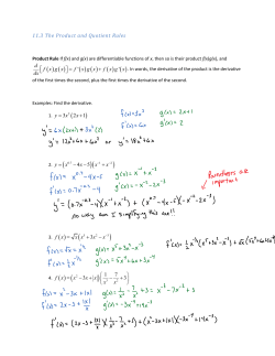 Section 11.3 - Product and Quotient Rules