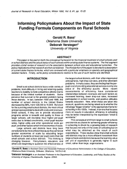 Informing Policymakers About the Impact of State Funding Formula