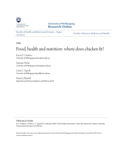 Food, health and nutrition: where does chicken fit?