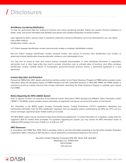 Disclosures - Dash Financial Technologies