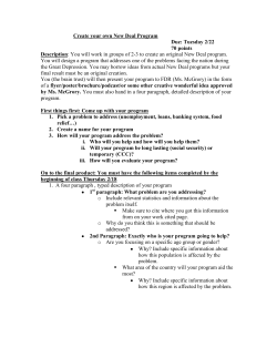 Create your own New Deal Program