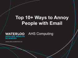 How to Annoy People with Email