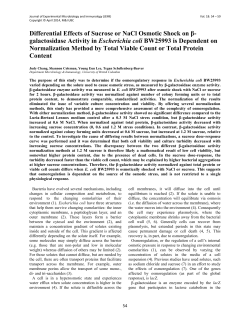 Differential Effects of Sucrose or NaCl Osmotic Shock on &beta;