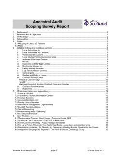 Ancestral Audit Scoping Survey Report
