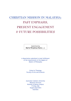 christian mission in malaysia: past emphasis