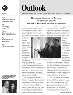 BILINGUAL ACCESS TO BALLOT AT STAKE IN 2007: AALDEF