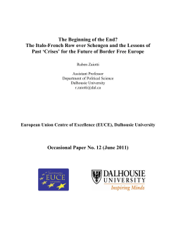 The Italo-French Row over Schengen and the Lessons of Past