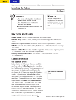 Key Terms and People Section Summary