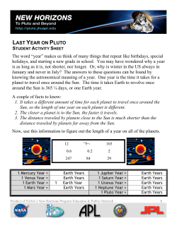 The word &ldquo;year&rdquo; makes us think of many things that - Pluto