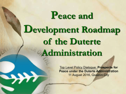 Peace and Development Roadmap of the Duterte Administration