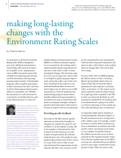 making long-lasting changes with the Environment Rating Scales