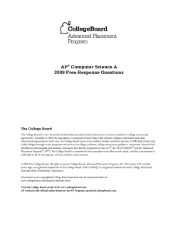 AP&reg; Computer Science A 2009 Free-Response