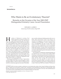 Who Wants to Be an Evolutionary Theorist?