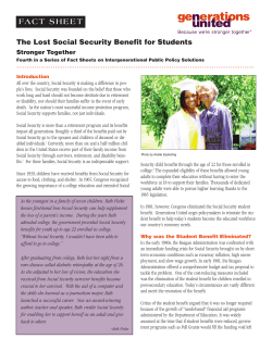 The Lost Social Security Benefit for Students