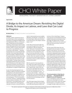 CHCI White Paper - Congressional Hispanic Caucus Institute