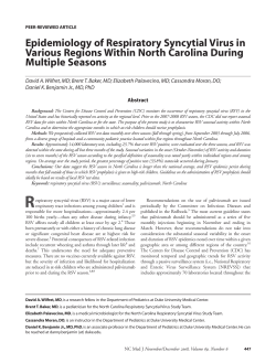 Epidemiology of Respiratory Syncytial Virus in Various Regions