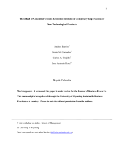 The effect of Consumer`s Socio-Economic stratum on Complexity